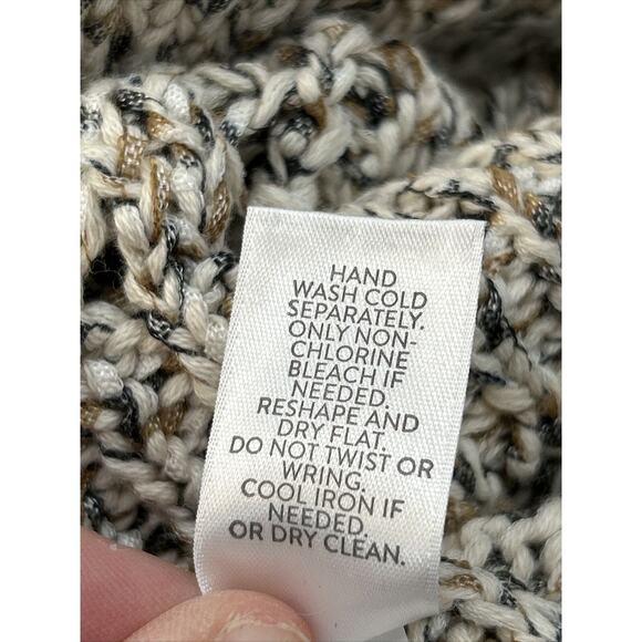 J. Jill Size Medium Marled Knit Cozy Cotton Blend Sweater Neutral Open Knit NWT - Picture 10 of 13
